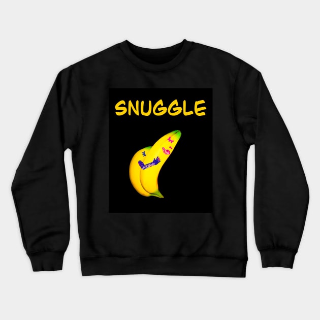 The Best Valentine’s Day Gift ideas 2022, Valentine Cuddle snuggle - bananas cuddling while sleeping, Valentine’s Day box idea, for valentines day Crewneck Sweatshirt by Artonmytee